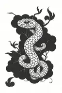 snake wrapping around the arm tattoo design idea