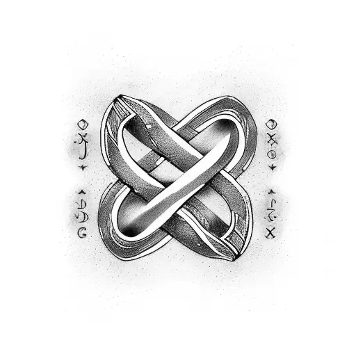 Infinity Symbol with Viking letters for DLRTSJMDE tattoo design idea