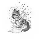 thunder storm tattoo design idea