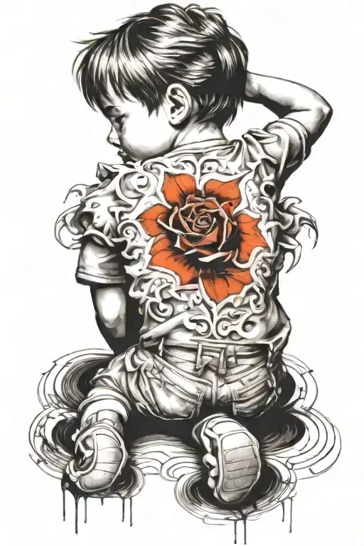 create a meaningful shoulder tattoo of a rough childhood  tattoo design idea