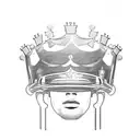 A sketch-style portrait of a football player wearing a crown, inspired by Queen's music tattoo design idea