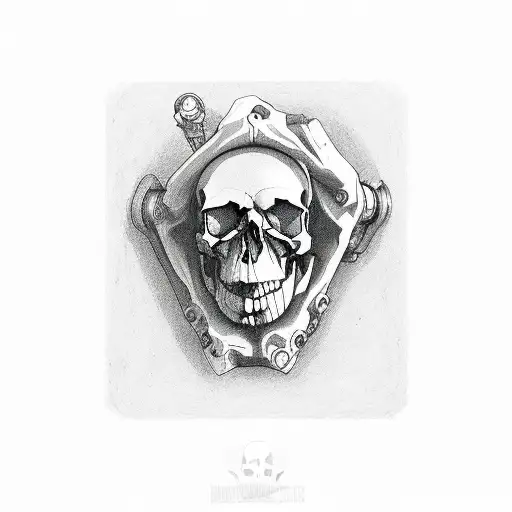 revolver, skull, and dead man's hand tattoo design idea