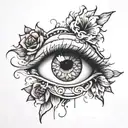 crying eyes closed tattoo design idea