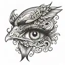 crying eyes closed tattoo design idea