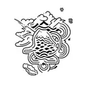 volcano tattoo design idea