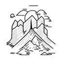 volcano tattoo design idea