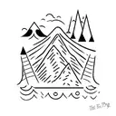 volcano tattoo design idea