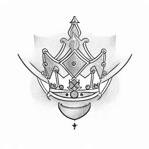 A sales graph charting the growth of businesses in Atlanta, with a king crown symbolizing success tattoo design idea