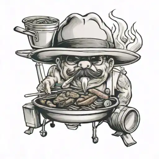 bbq gangster tattoo design idea