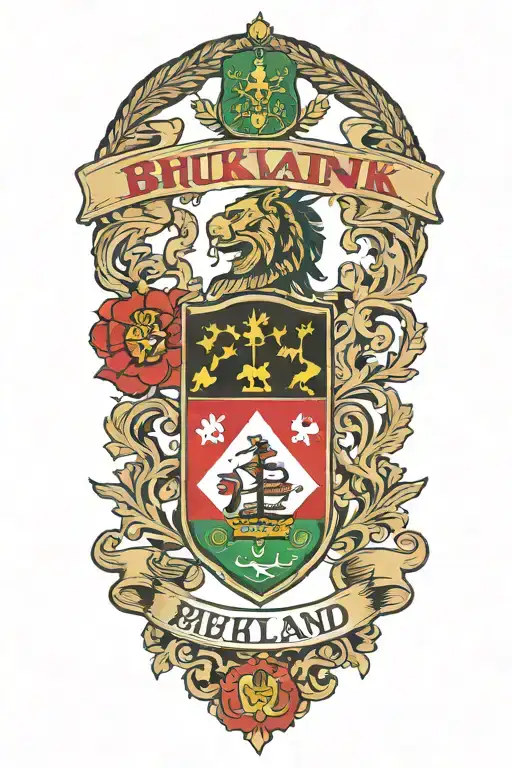 Combine the name Bhumik with the Maryland state flag tattoo design idea