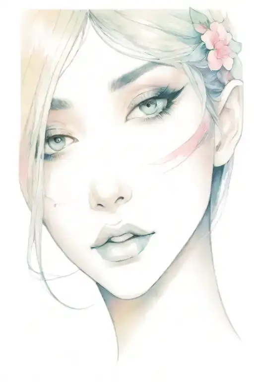 manga makeup tattoo design idea