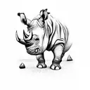 rhino with swag tattoo design idea
