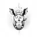 rhino with swag tattoo design idea