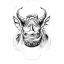 rhino with swag tattoo design idea