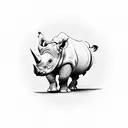 rhino with swag tattoo design idea