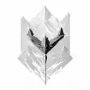 A captivating composition of a mountain range, with lightning bolts forming the shape of a dragon flying through the peaks and a sword piercing through the heart of the tallest mountain tattoo design idea