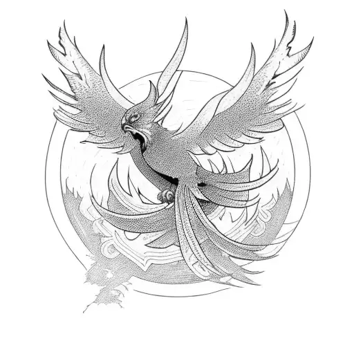 number 23 and phoenix  tattoo design idea