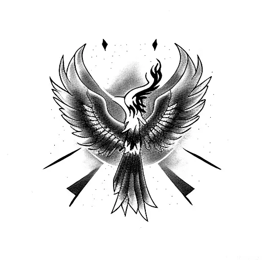 number 23 and phoenix  tattoo design idea