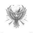 number 23 and phoenix  tattoo design idea