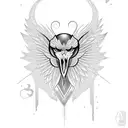 number 23 and phoenix  tattoo design idea