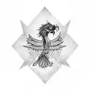 number 23 and phoenix  tattoo design idea