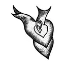 Heart with devil horns tattoo design idea