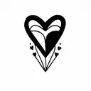 Heart with devil horns tattoo design idea