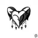 Heart with devil horns tattoo design idea