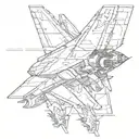 static f14 tomcat facing up  tattoo design idea