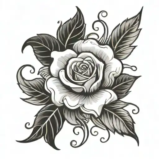 create a letter n cursive tatto design rose tattoo design idea