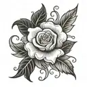 create a letter n cursive tatto design rose tattoo design idea