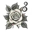 create a letter n cursive tatto design rose tattoo design idea