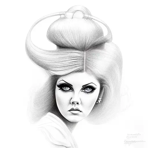 young Priscilla Presley tattoo design idea