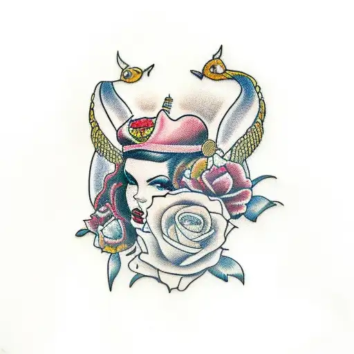 young Priscilla Presley tattoo design idea