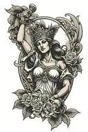 lady justice blindfolded tattoo design idea