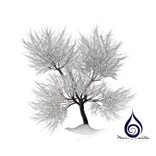 Sycamore tree, dogwood tree, and maple tree tattoo design idea