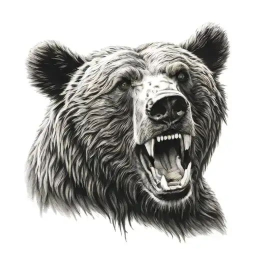 bear head  teeth  tattoo design idea