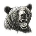 bear head  teeth  tattoo design idea