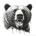 bear head  teeth  tattoo design idea