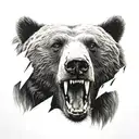bear head  teeth  tattoo design idea