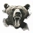 bear head  teeth  tattoo design idea