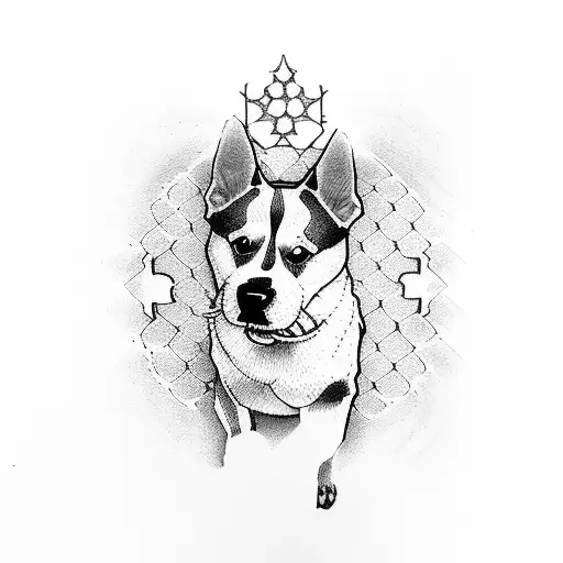 dog hot in town tattoo design idea
