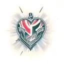 v8 engine heart tattoo design idea
