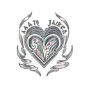 v8 engine heart tattoo design idea