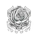 v8 engine heart tattoo design idea