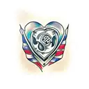 v8 engine heart tattoo design idea