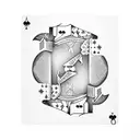 playing cards with dice rolling tattoo design idea