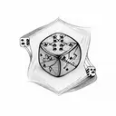 playing cards with dice rolling tattoo design idea