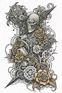 (masterpiece), best quality, Blockchain themed sleeve tatoo tattoo design idea