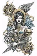 (masterpiece), best quality, Blockchain themed sleeve tatoo tattoo design idea
